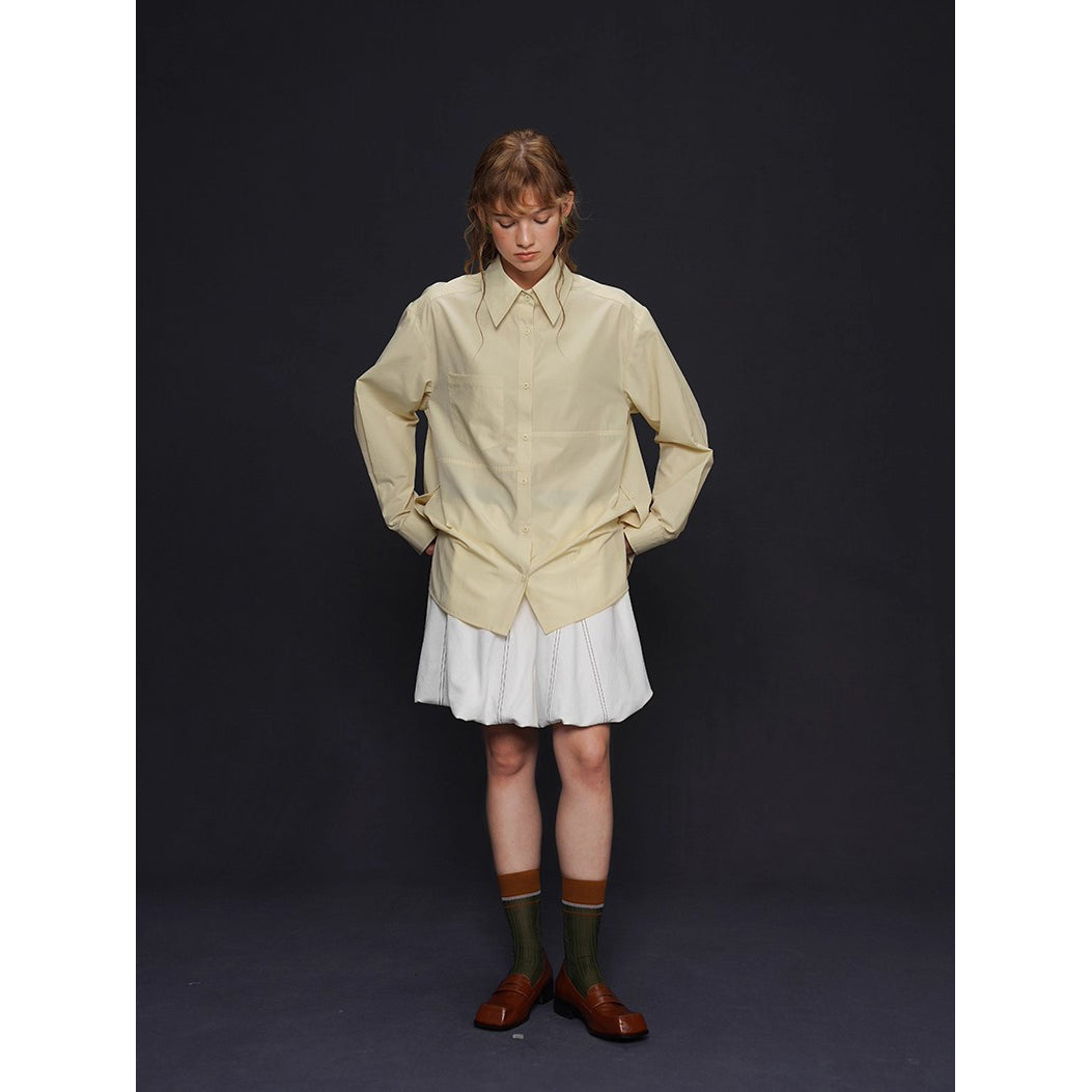 構築と余白のロングスリーブシャツ