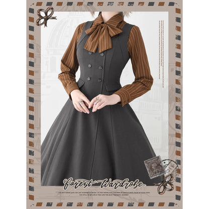 英国のお嬢様のブリティッシュブラウス - Brown