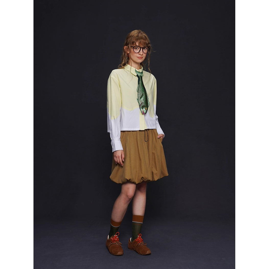 お魚の刺繍ネクタイ（グリーン）