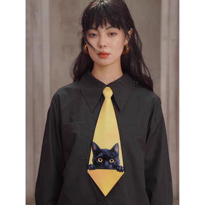 黒猫の挿絵ネクタイ