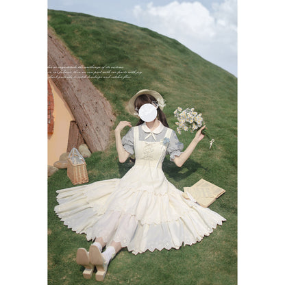 幻想曲を奏でる刺繍ジャンパースカートとブラウス