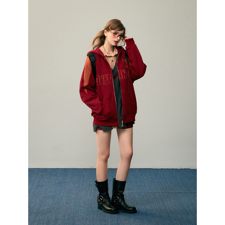 魔法学校の刺繍ジップアップフーディー