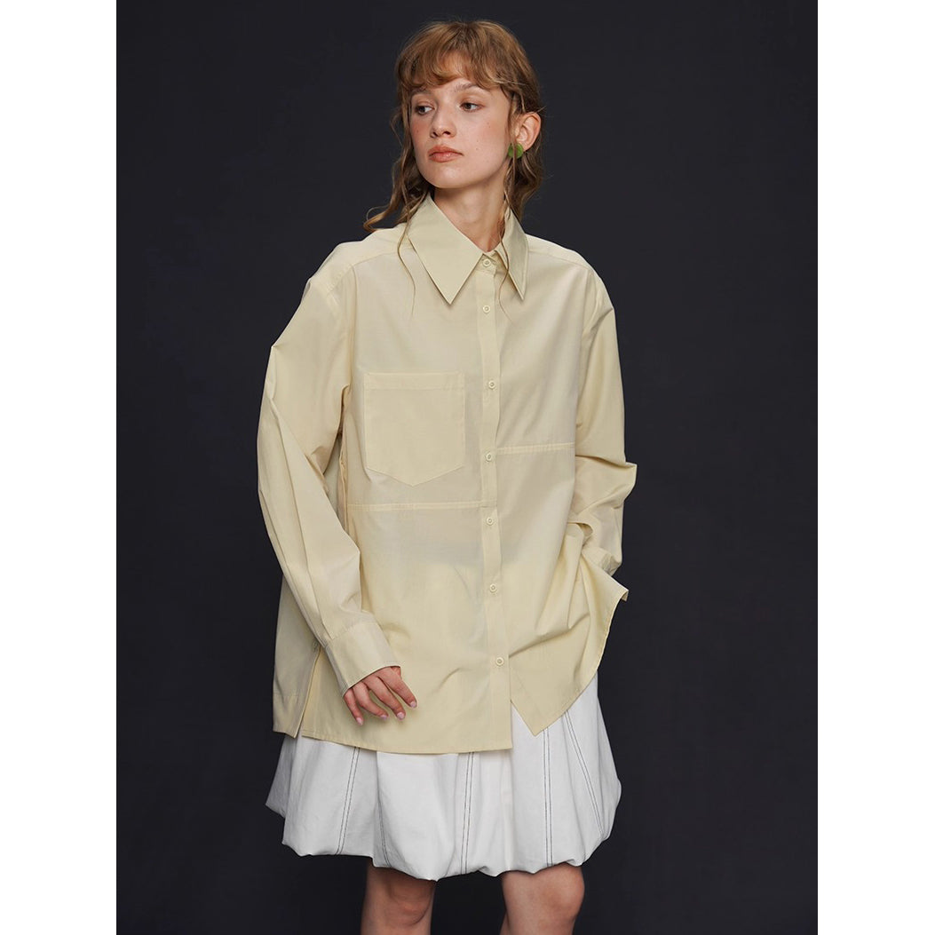 構築と余白のロングスリーブシャツ