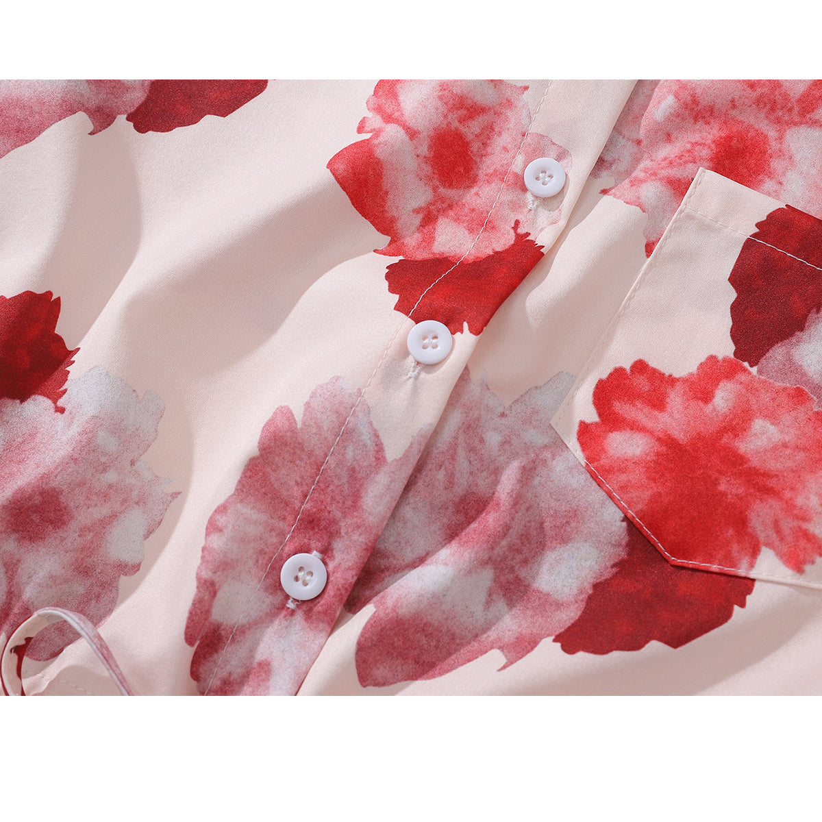 カーネーションの花柄ショートシャツ