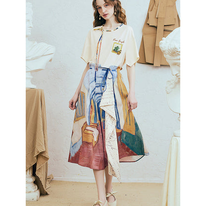 ファン・ゴッホの寝室の刺繍Tシャツ