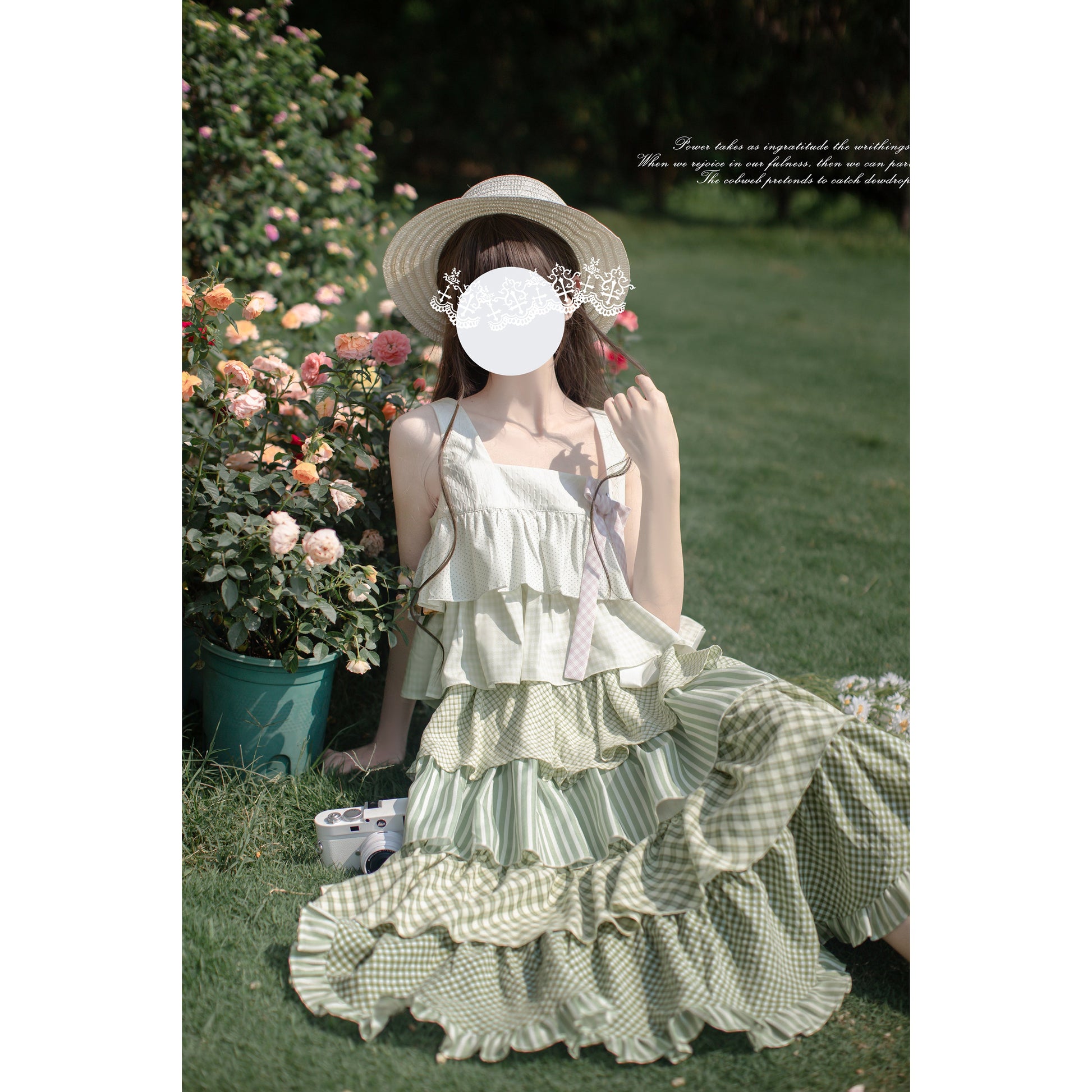 新緑の森のお嬢様のティアードワンピース