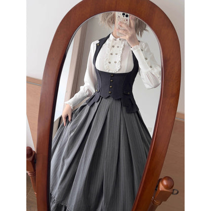 英国のお嬢様のクラシックベスト - Charcoal Black