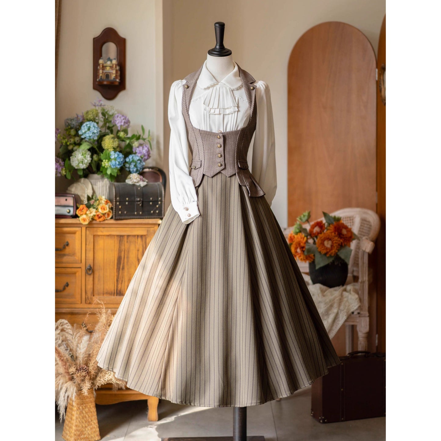 英国のお嬢様のクラシックベスト - Light Brown