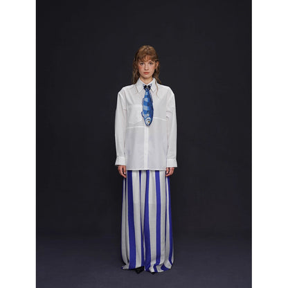 お魚の刺繍ネクタイ（ブルー）