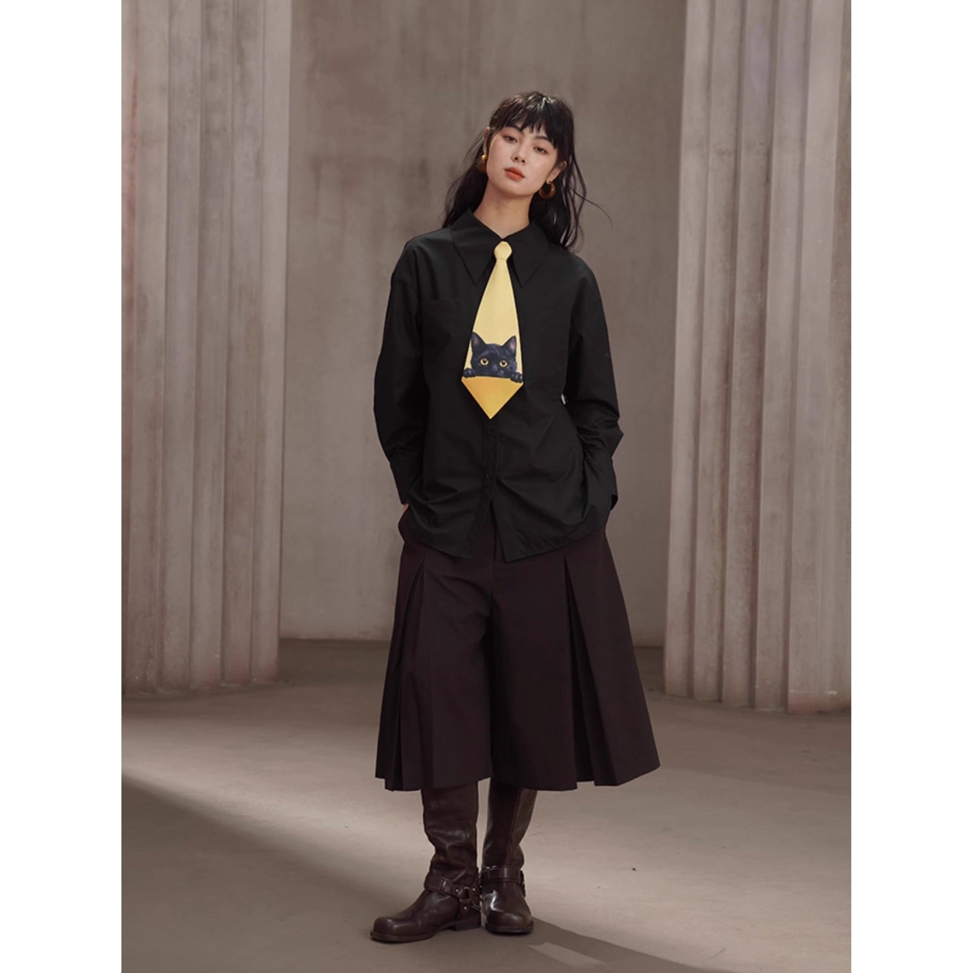 黒猫の挿絵ネクタイ