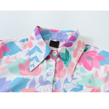 ドリーミーな花柄ショートシャツ