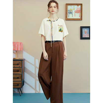 ファン・ゴッホの寝室の刺繍Tシャツ