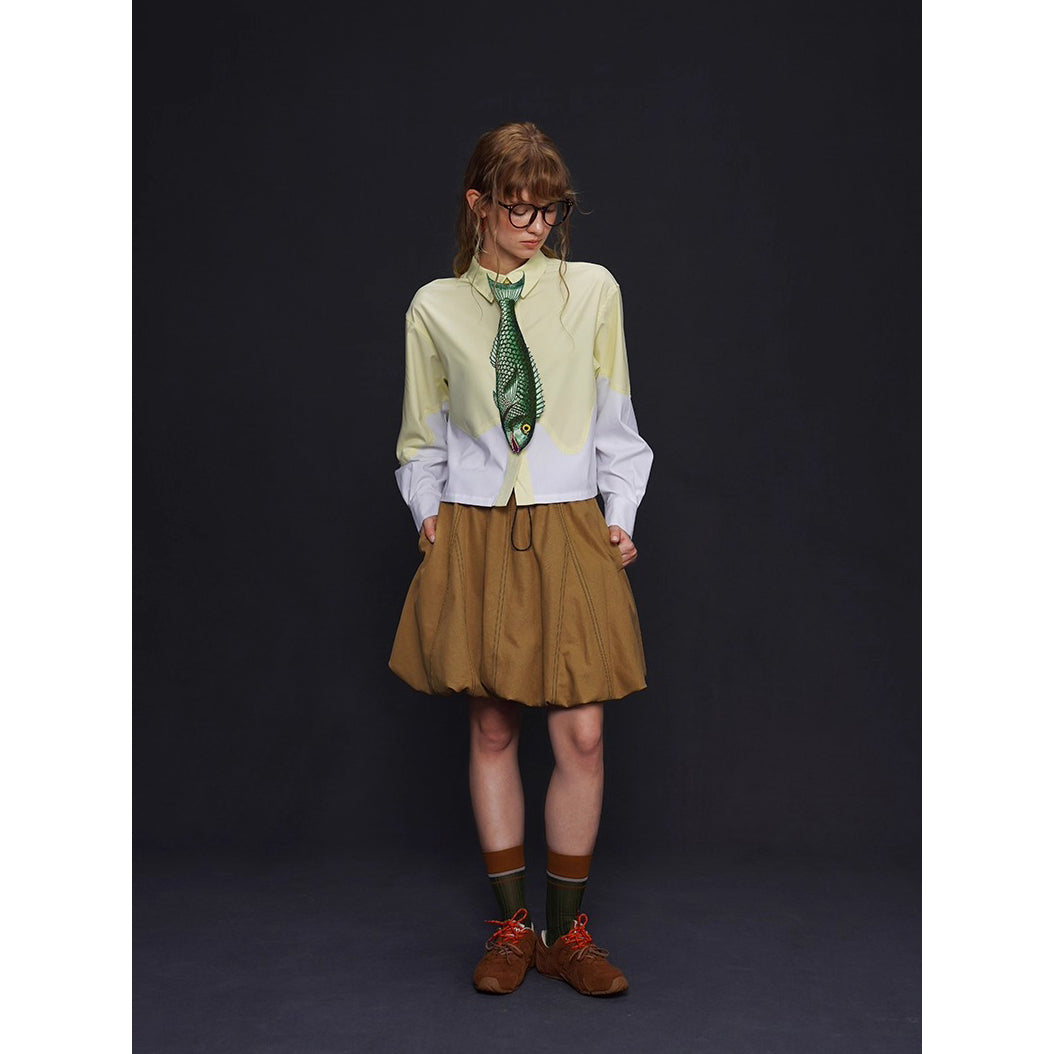 お魚の刺繍ネクタイ（グリーン）