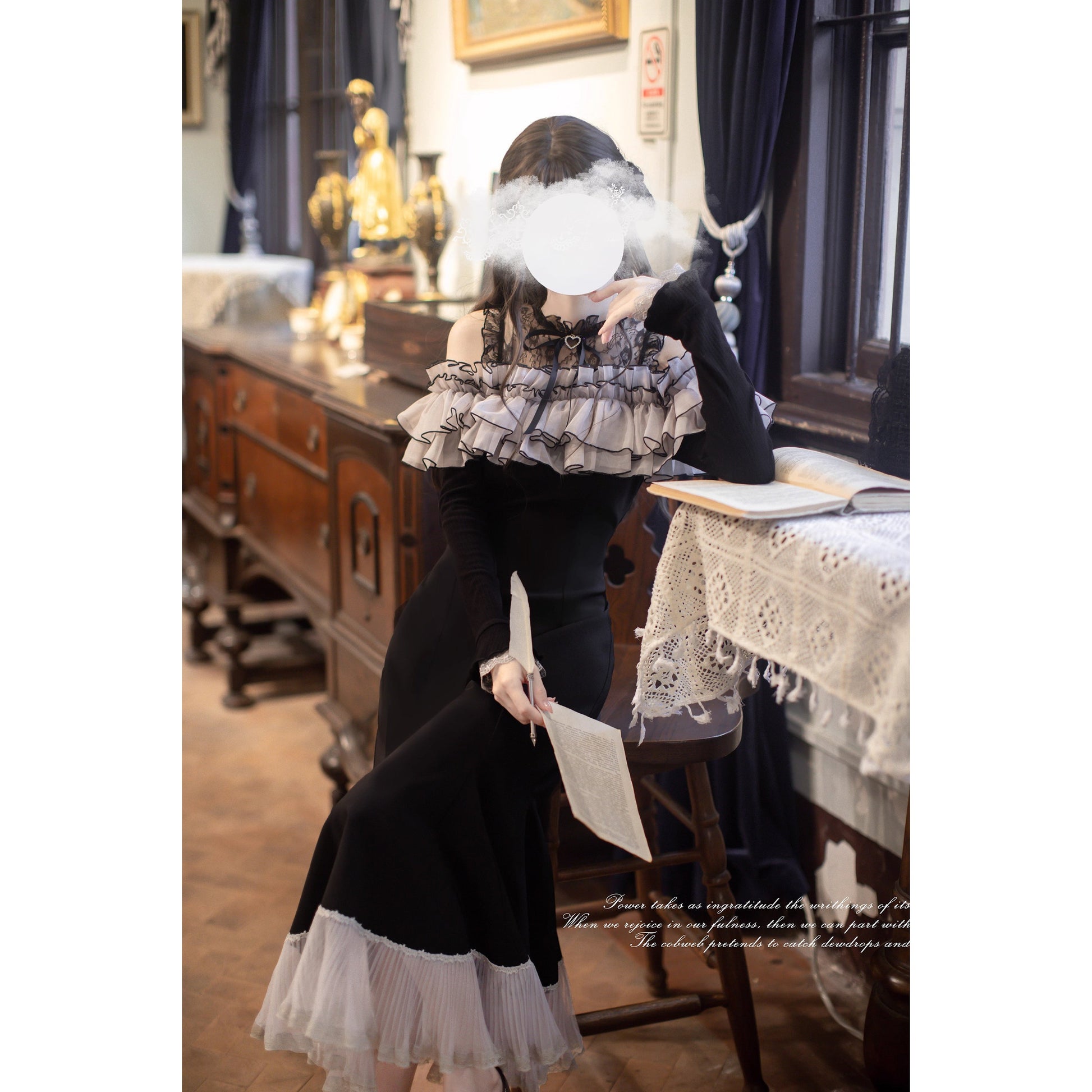 暗夜の舞踏会のフリルマーメイドワンピース