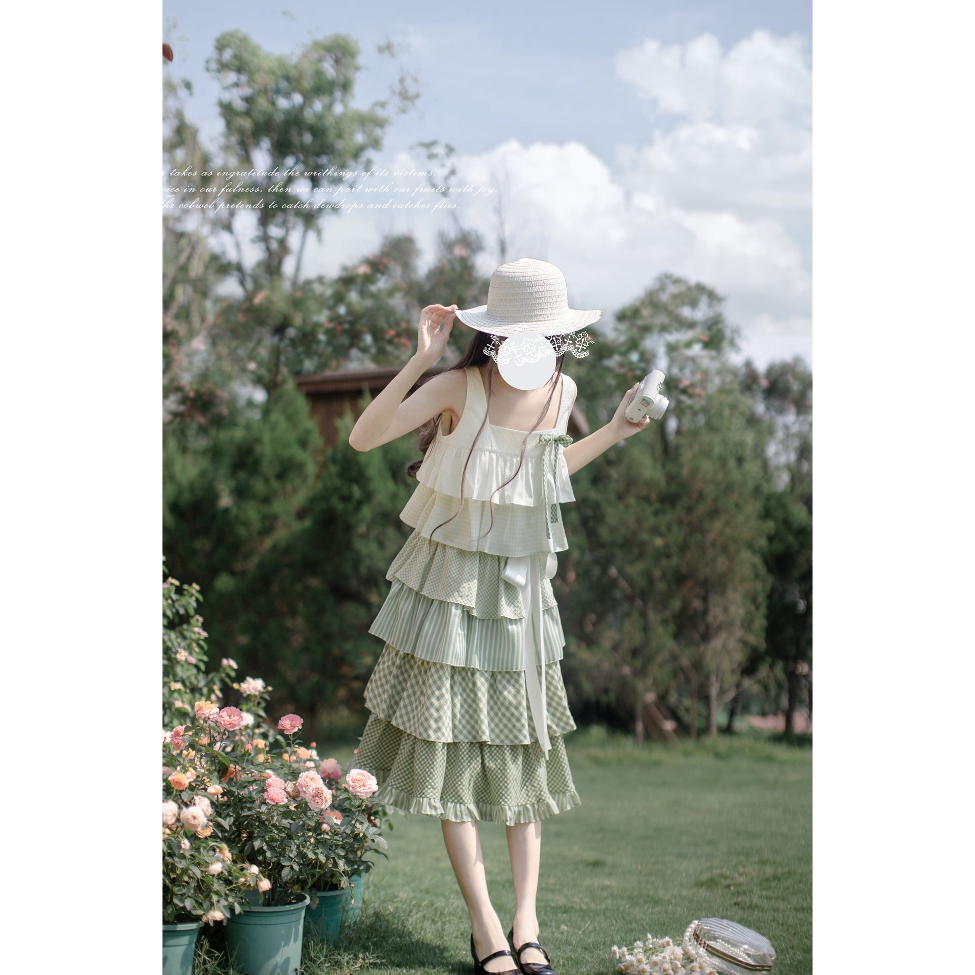 新緑の森のお嬢様のティアードワンピース