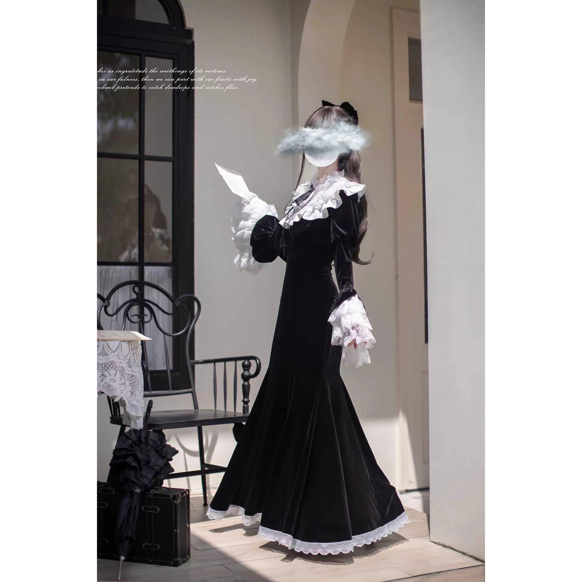 伯爵令嬢のベルベットマーメイドワンピース