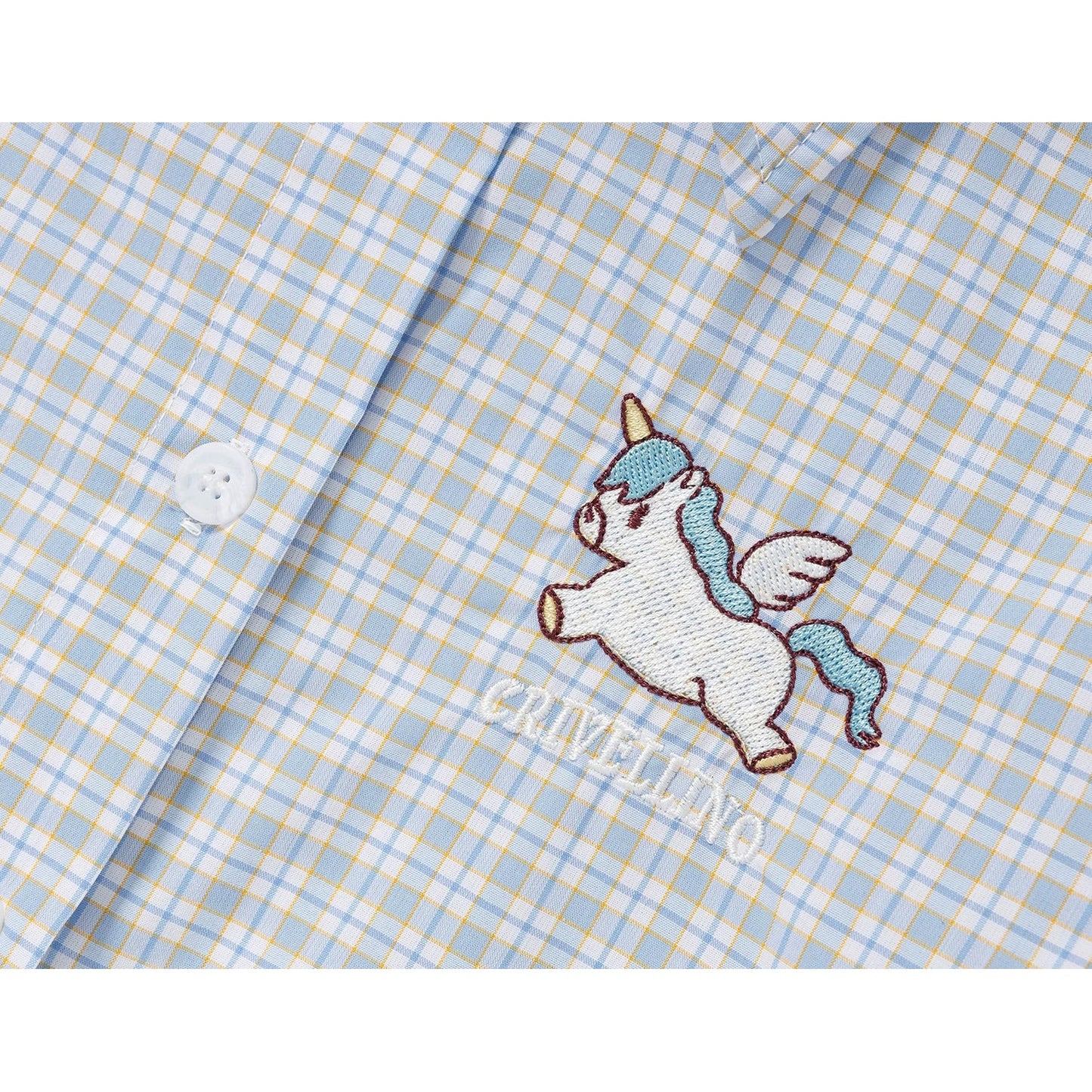 ユニコーンの刺繍ショートシャツ