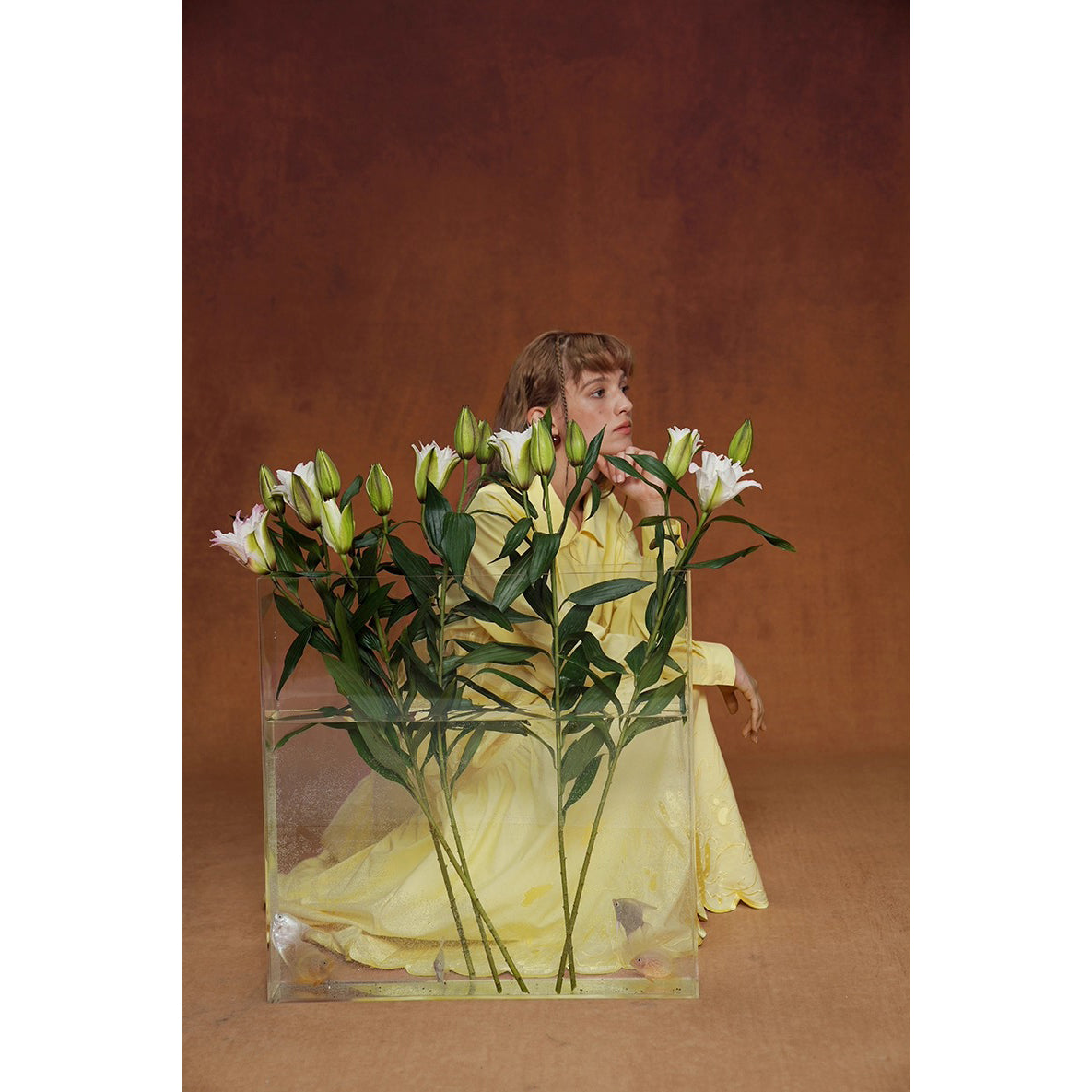 サボテンの刺繍ブラウスとスカート - Yellow