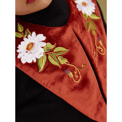 花絵の刺繍付け襟