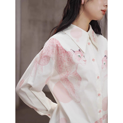 豹の挿絵ブラウス