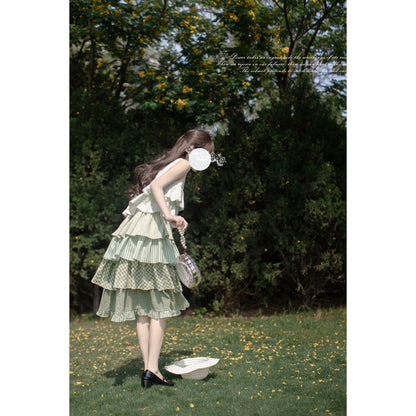 新緑の森のお嬢様のティアードワンピース