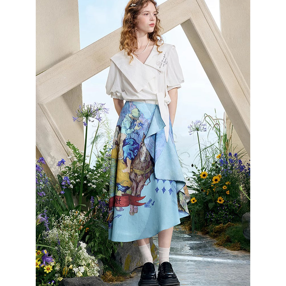 羊の毛刈りのアシンメトリースカート