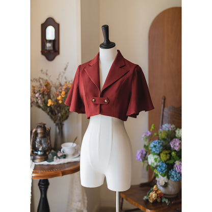 英国のお嬢様のボレロジャケット（レッド）