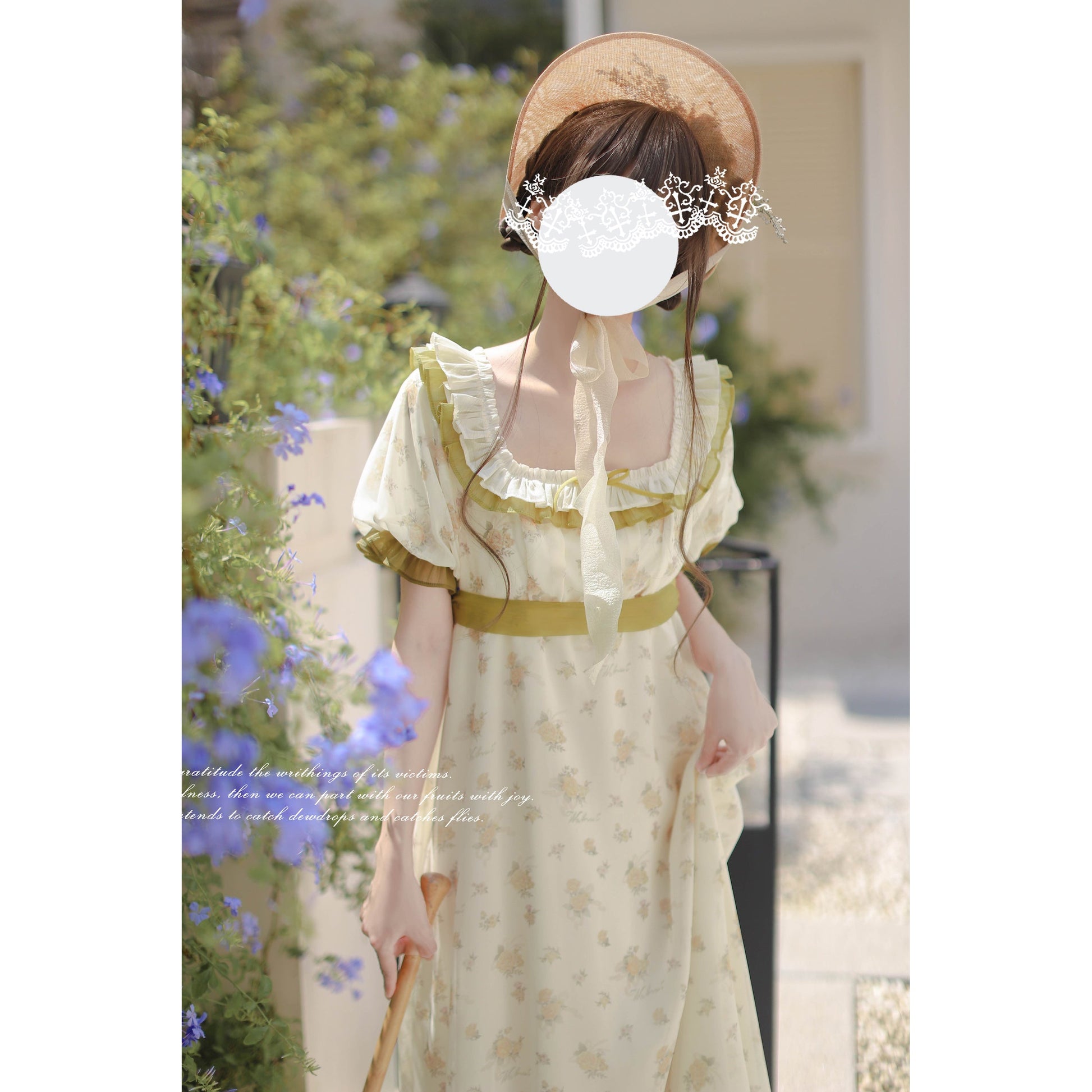 宮廷のお嬢様の花柄ロングワンピース