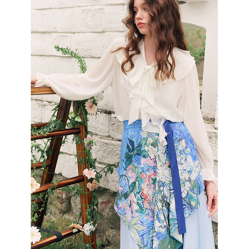 花咲く栗の枝のアシンメトリースカート