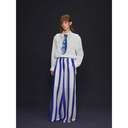 お魚の刺繍ネクタイ（ブルー）