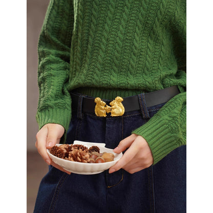 ケーブル編みのレトロセーター