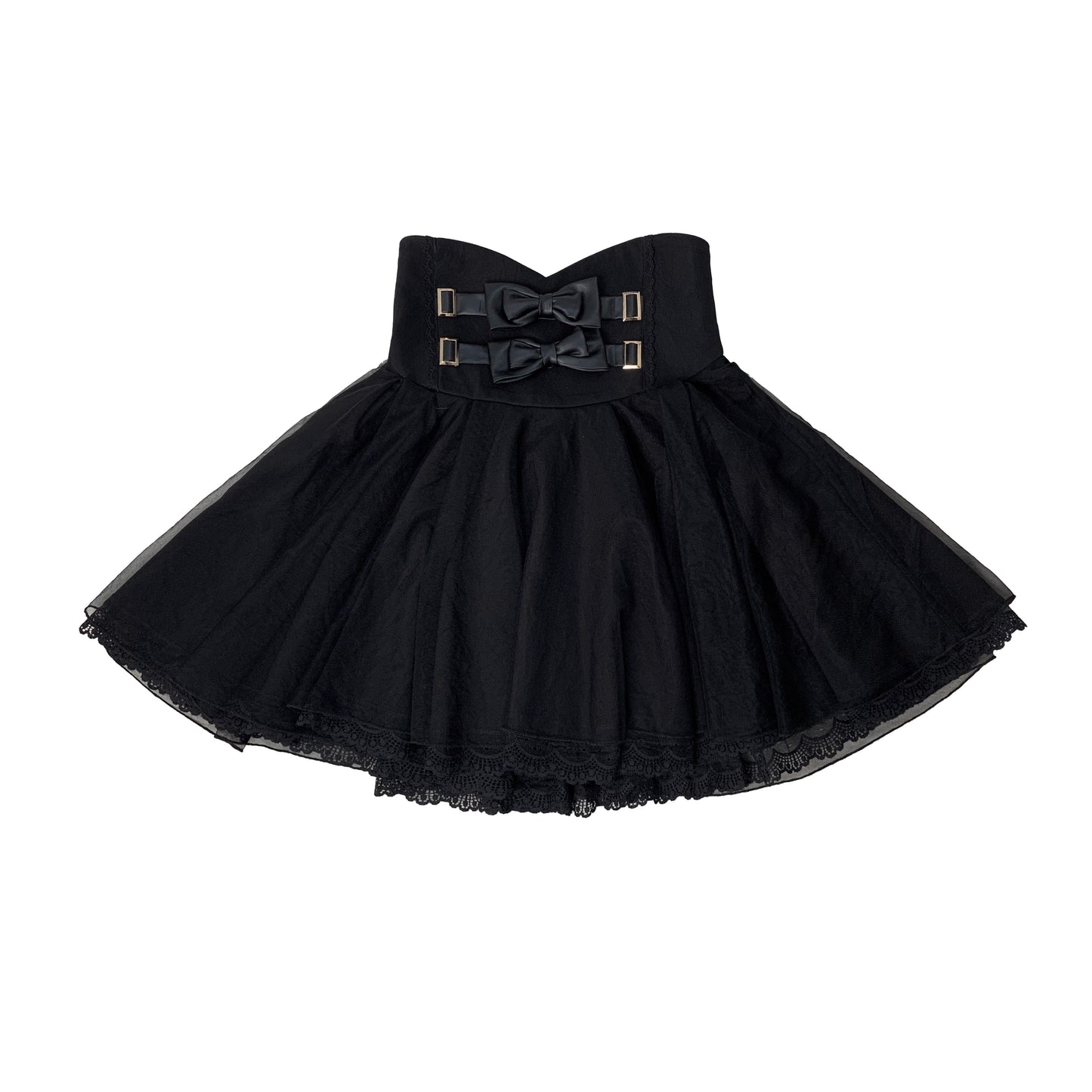 夜曲を奏でるお嬢様のフリルトップスとコルセットスカート