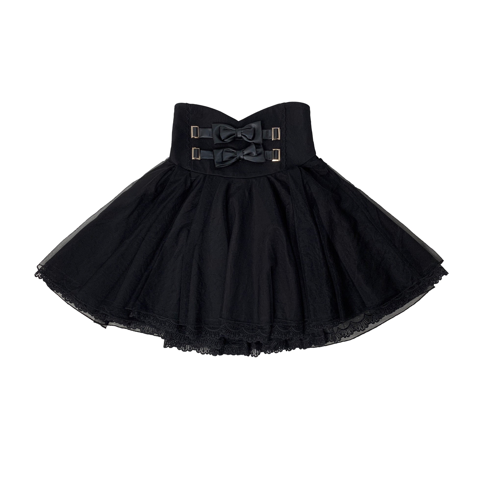 夜曲を奏でるお嬢様のフリルトップスとコルセットスカート