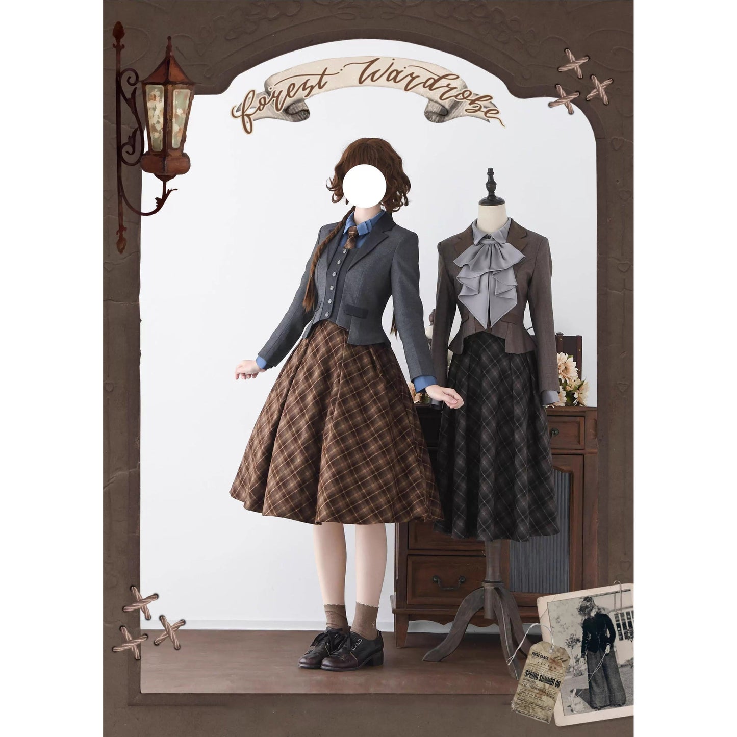 英国のお嬢様のクラシカルショートジャケット - Dark Gray