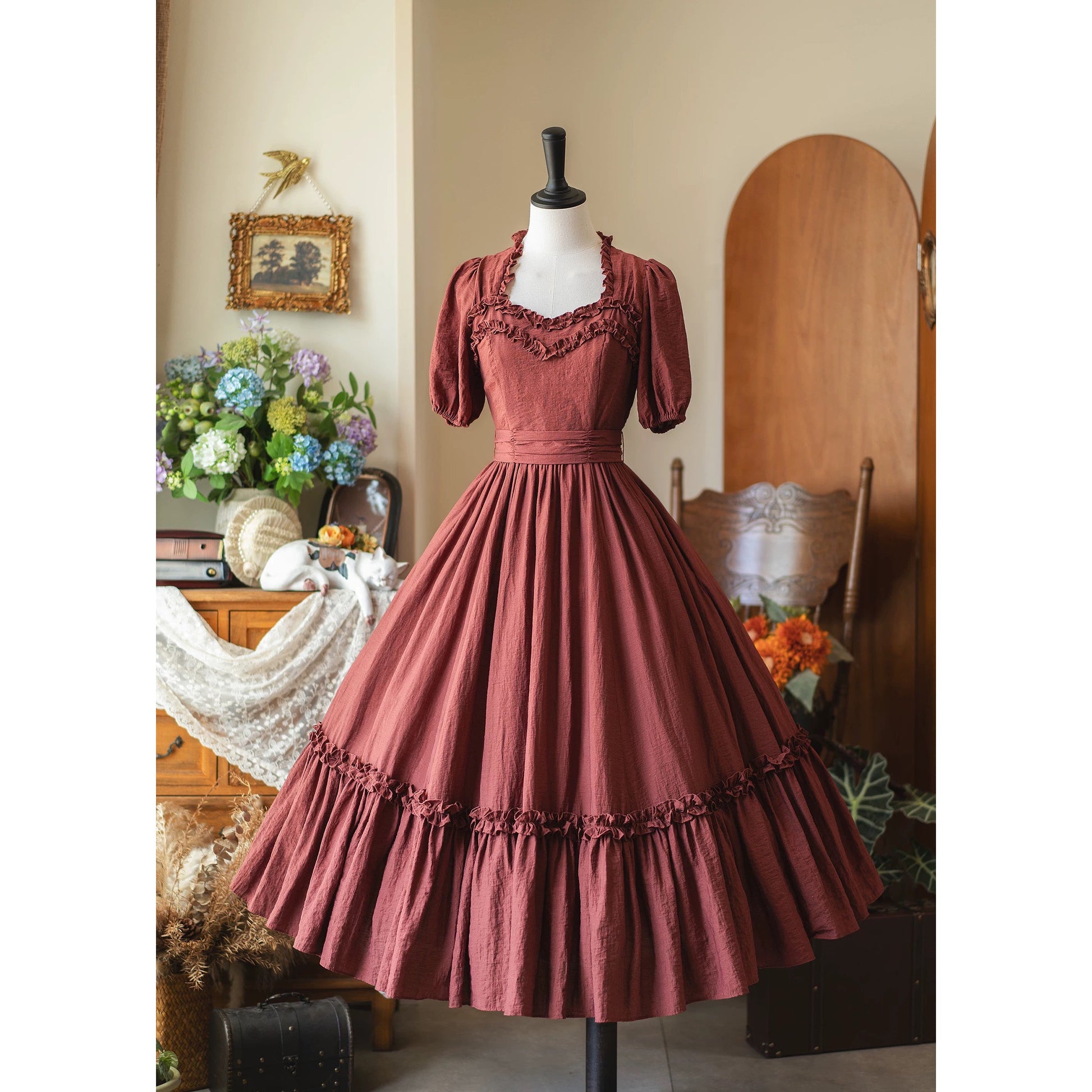 葡萄酒のお嬢様のクラシカルワンピース[2025年7月下旬-8月上旬発送予定]