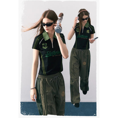 魔法学校のポロシャツと刺繍ロングパンツ