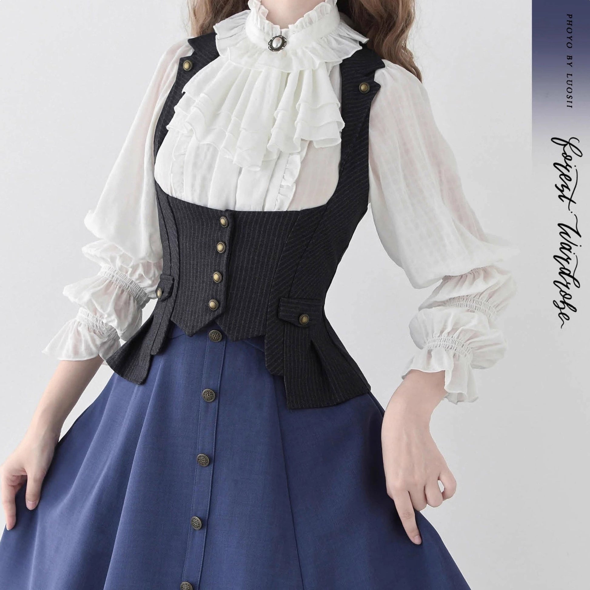 英国のお嬢様のクラシックベスト - Charcoal Black