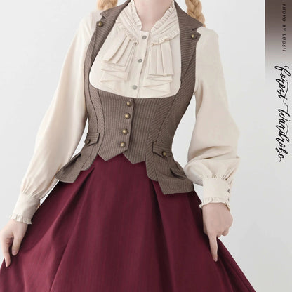 英国のお嬢様のクラシックベスト - Light Brown