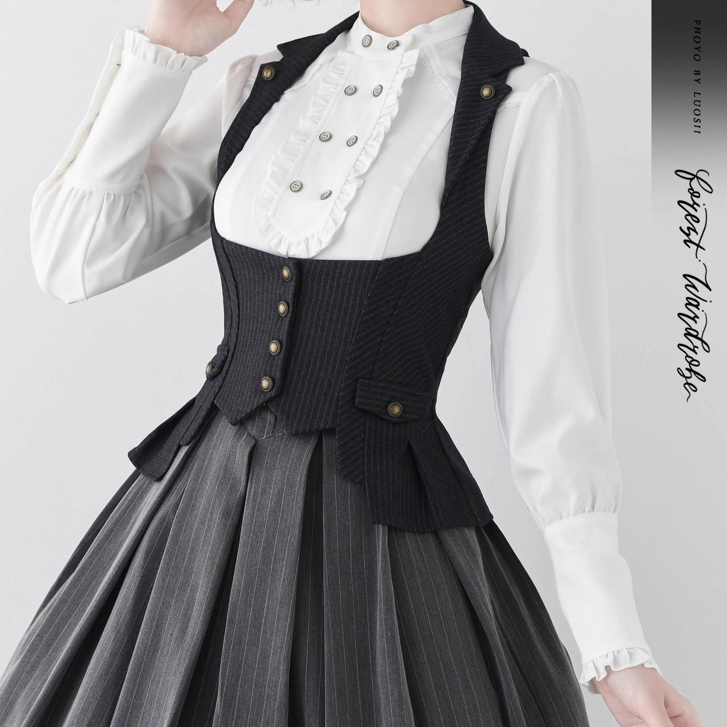 英国のお嬢様のクラシックベスト - Charcoal Black
