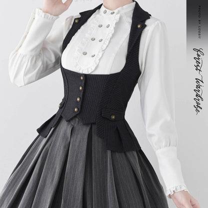英国のお嬢様のクラシックベスト - Charcoal Black