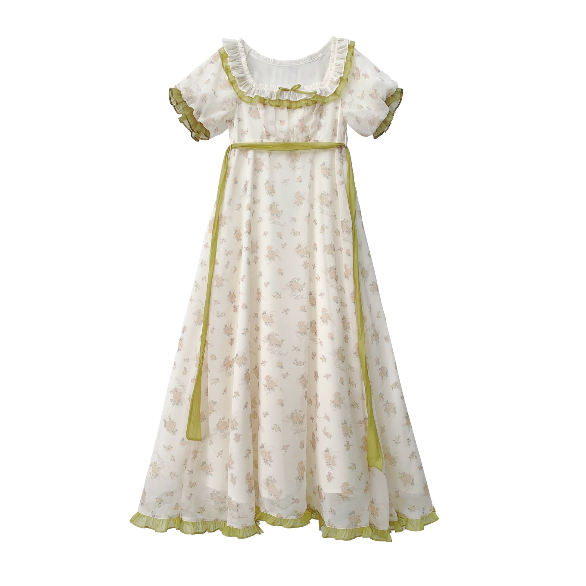 宮廷のお嬢様の花柄ロングワンピース