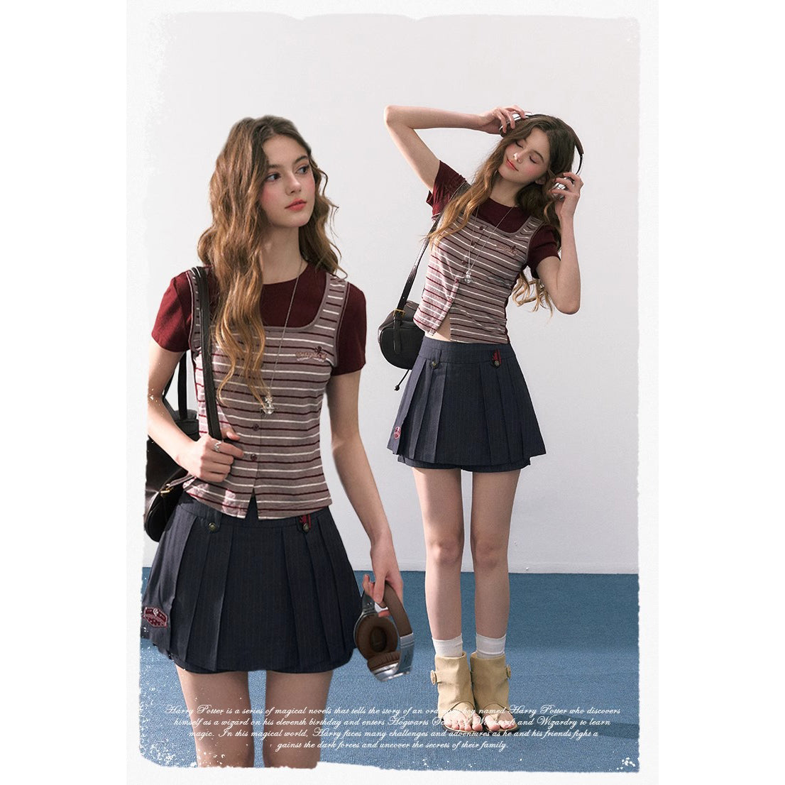 魔法学校のドッキングトップスとキュロットスカート