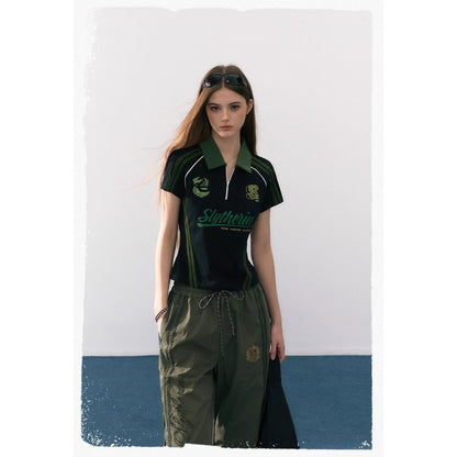 魔法学校のポロシャツと刺繍ロングパンツ