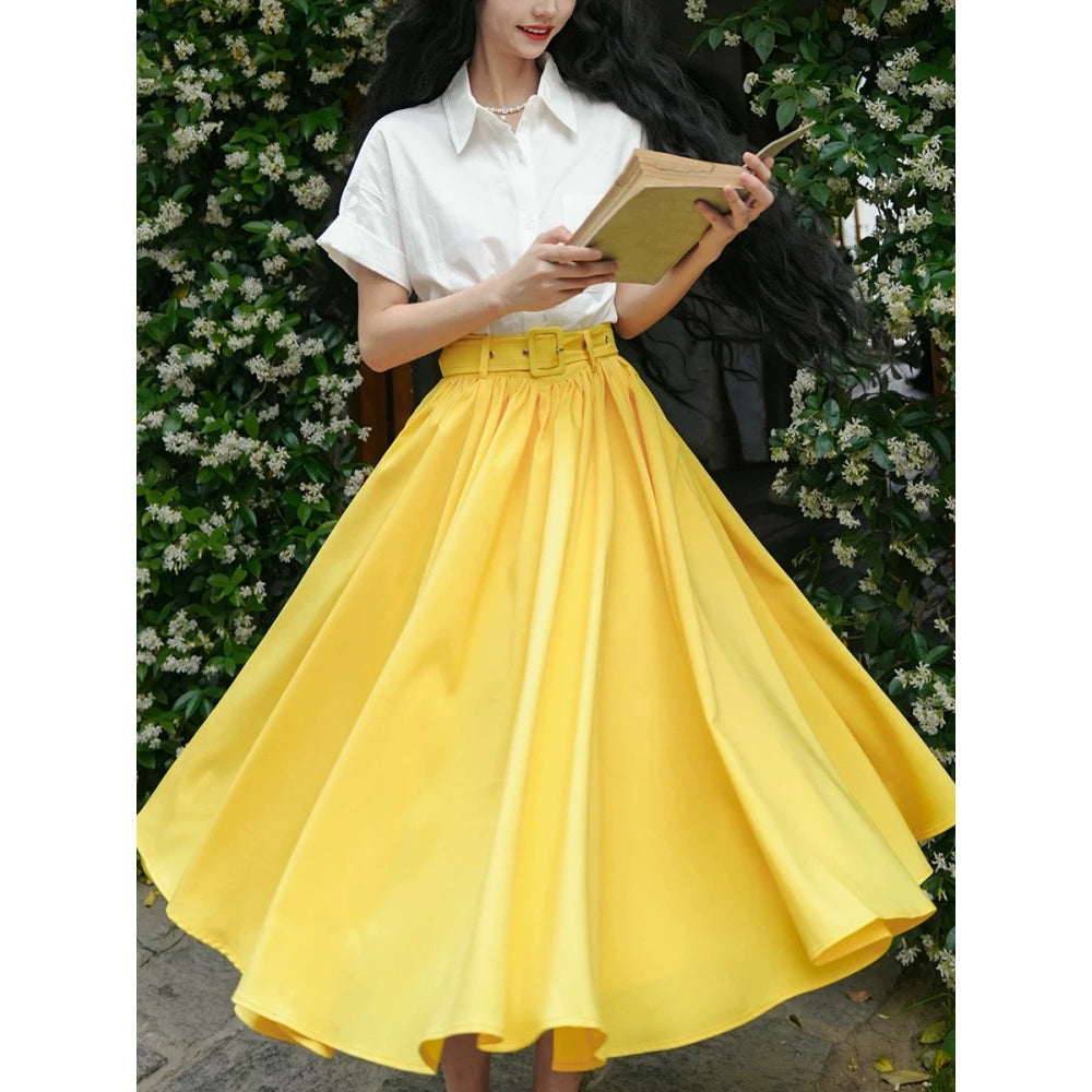 蒲公英色のアンブレラスカート