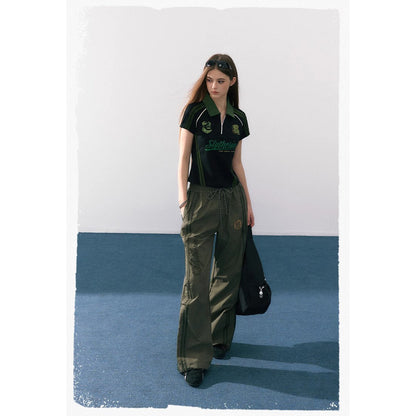 魔法学校のポロシャツと刺繍ロングパンツ