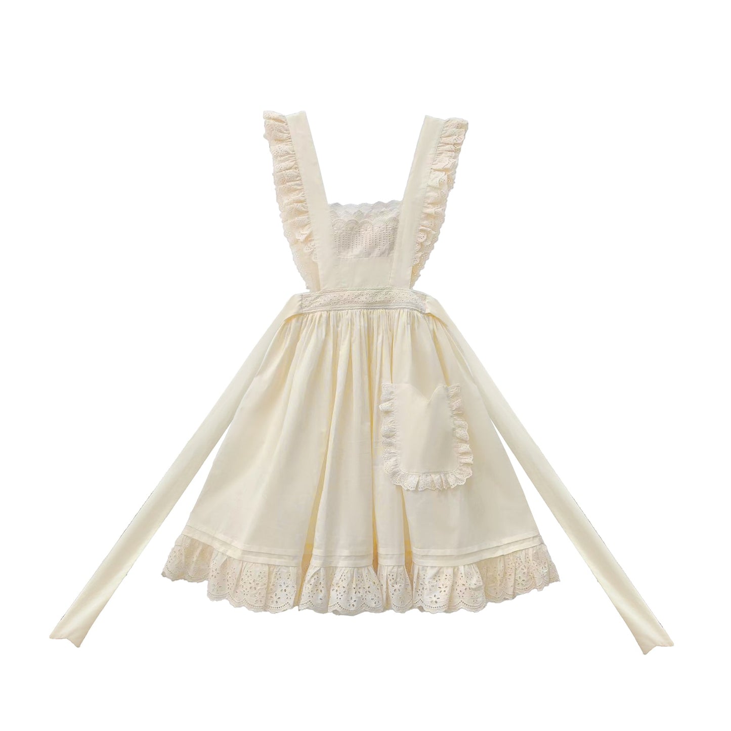 蒲公英色のレトロワンピースとエプロン