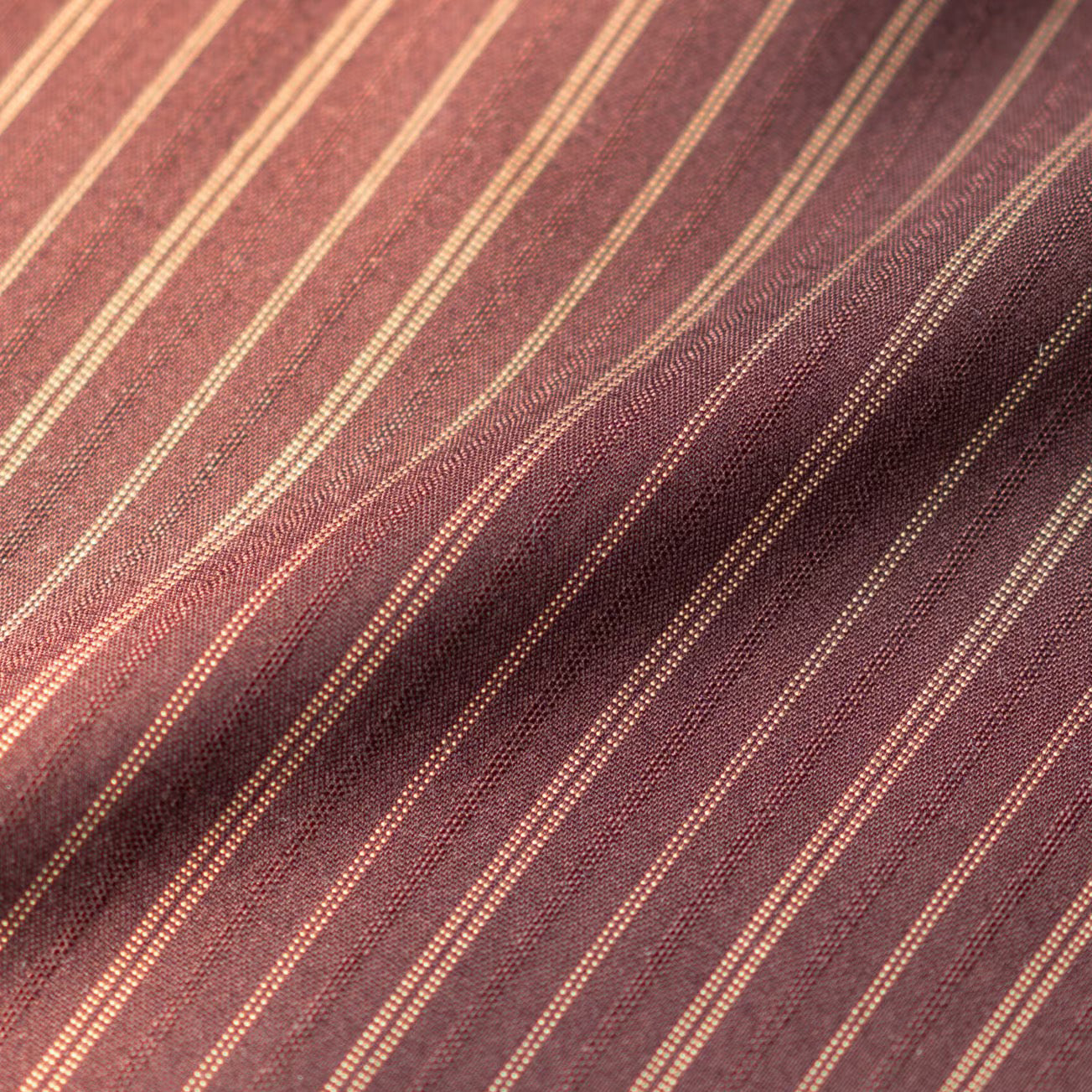 英国のお嬢様のクラシカルストライプワンピース - Burgundy