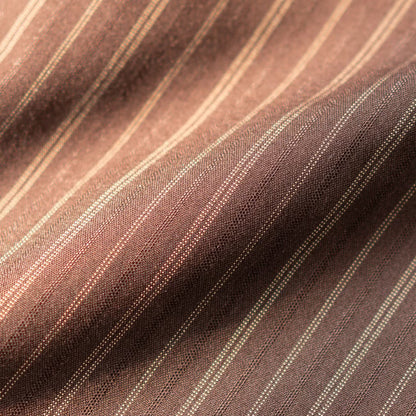 英国のお嬢様のクラシカルストライプワンピース - Brown