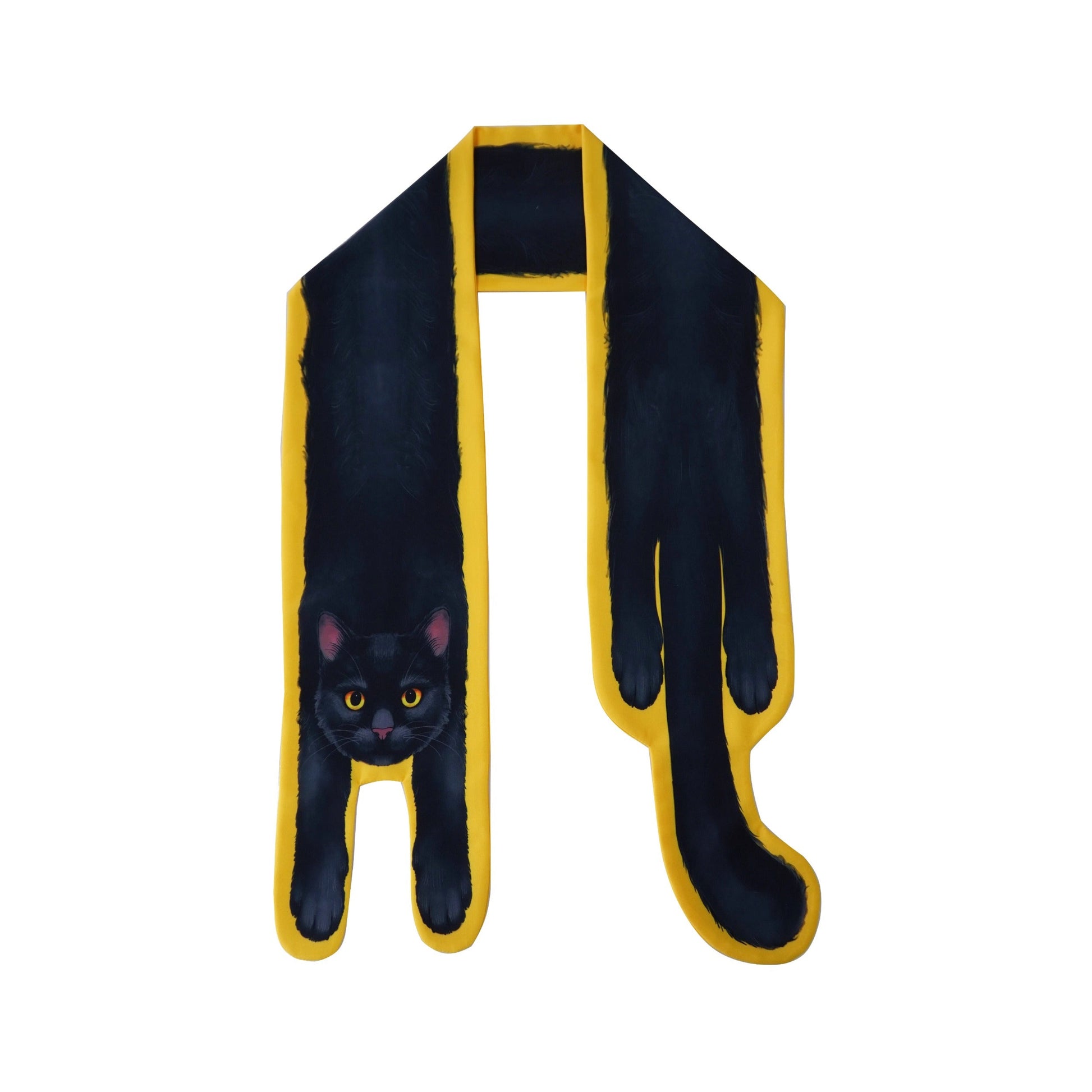 黒猫の挿絵マフラー