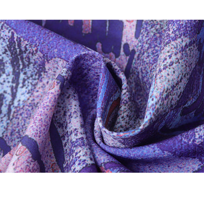 本紫の花の抽象画ショートシャツ